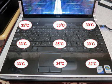Dell Studio XPS 1340のキーボード温度