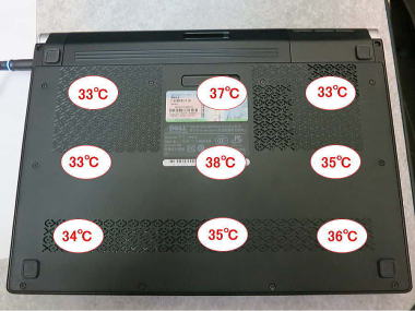 Dell Studio XPS 1340の背面温度